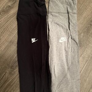 Nike Kids Black and Gray Leggings
